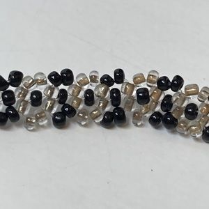 16" Seed Bead Necklace Black Translucent